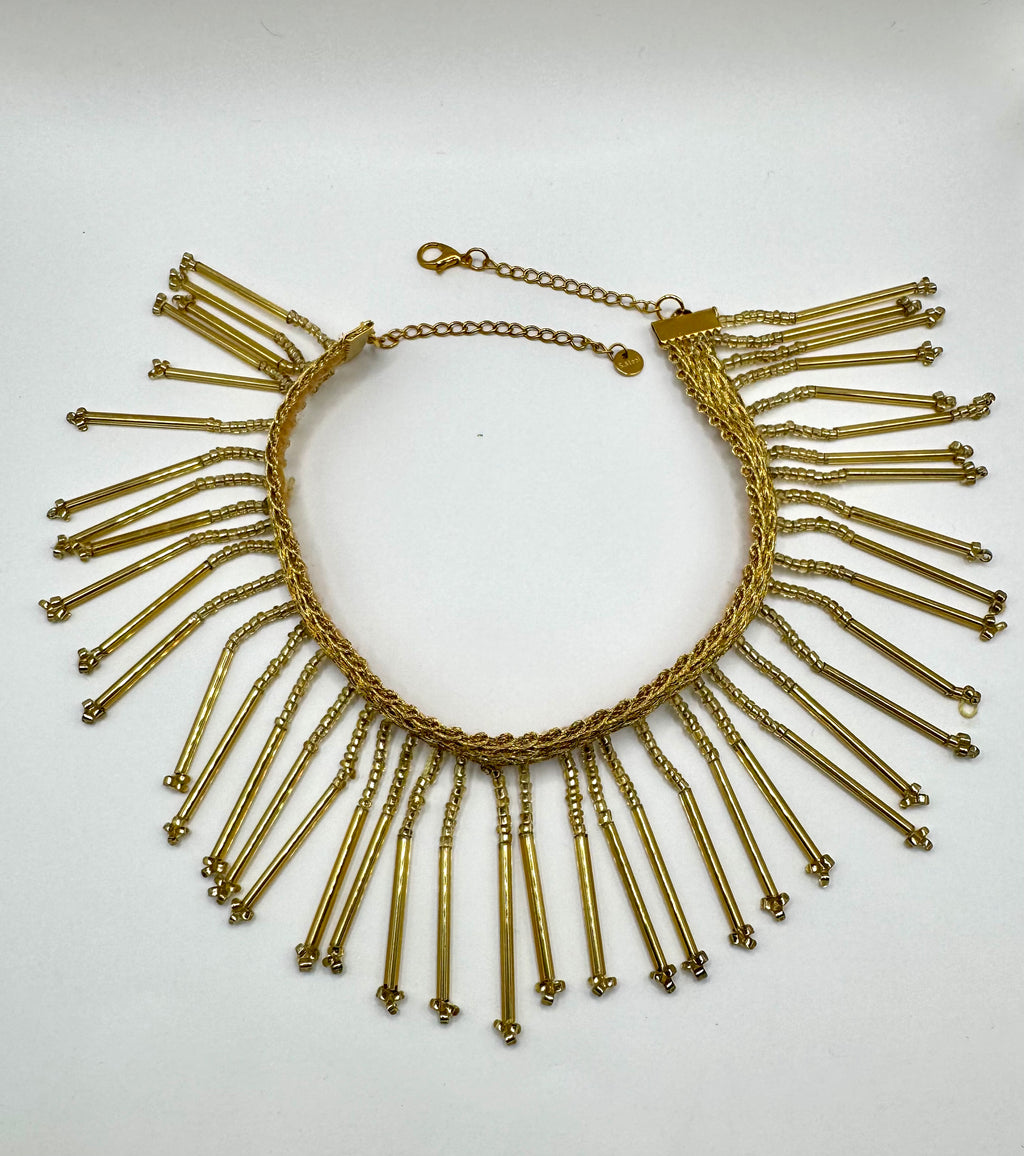 gold bead necklace indian style choker