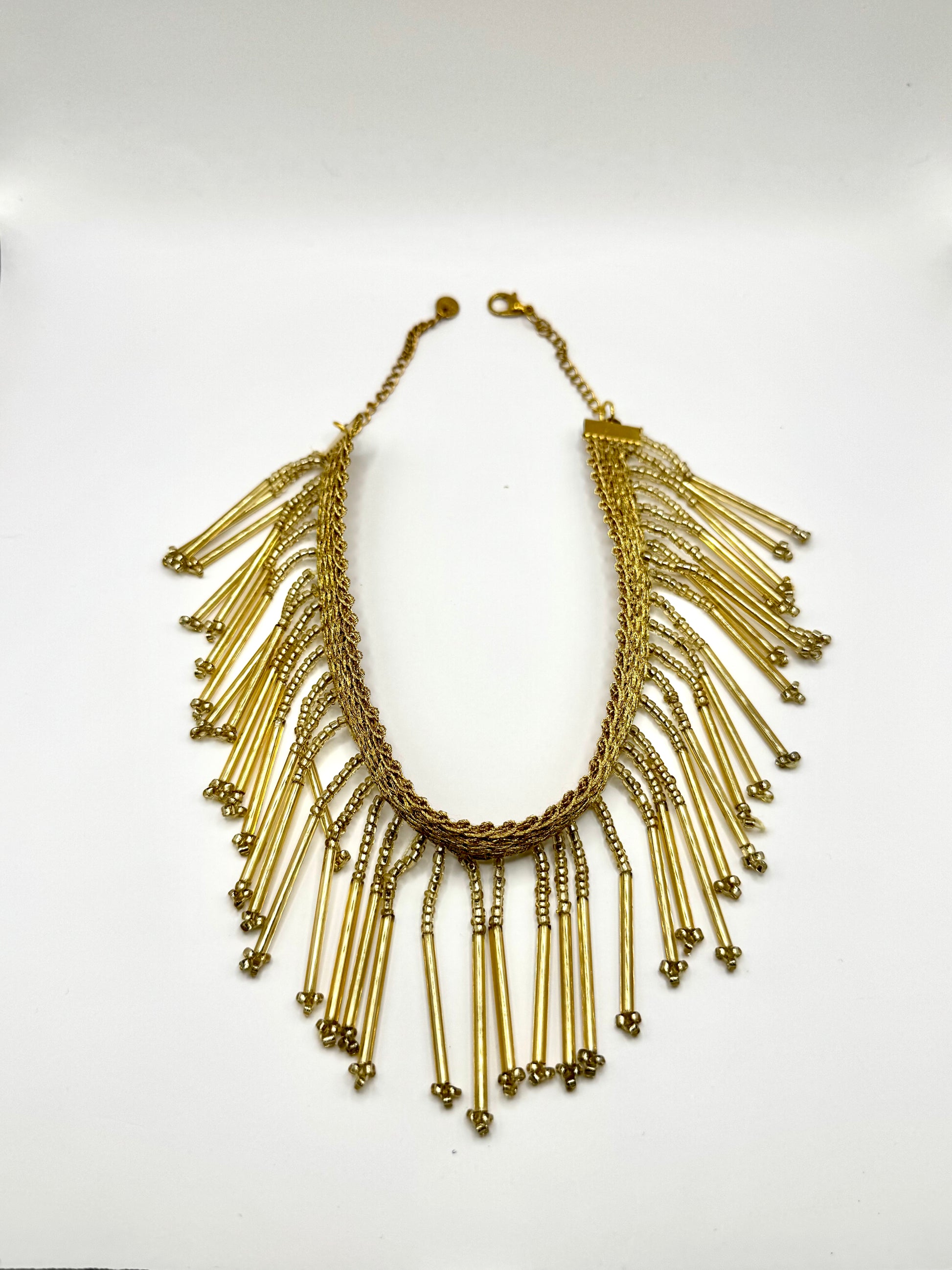 beaded gold neckalce choker 
